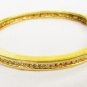 Roman rhinestone bangle hinged bracelet gold tone