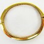 Roman rhinestone bangle hinged bracelet gold tone