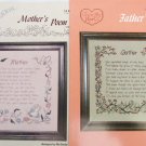 Cross My Heart Mother's Father's Poem leaflets cross stitch patterns