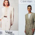 Vogue 2724 loose fitting single or double breasted jacket size 8 10 12 UNCUT Calvin Klein