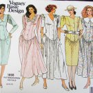 Vogue 1898 misses dress size 8 10 12 UNCUT pattern flared skirt drop waist