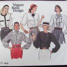 Vogue 1812 misses blouse 5 variations size 8 10 12 pattern UNCUT