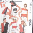 McCall 9027 misses men tops size Small UNCUT pattern stretch knits only