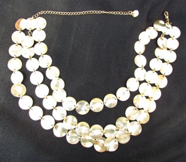 Avon triple strand coin shaped links gold tone 18"