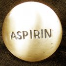 Brass Aspirin paperweight vintage disc