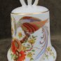 AK Kaiser West Germany bell Danbury Mint Peacock & flowers 3 1/2"