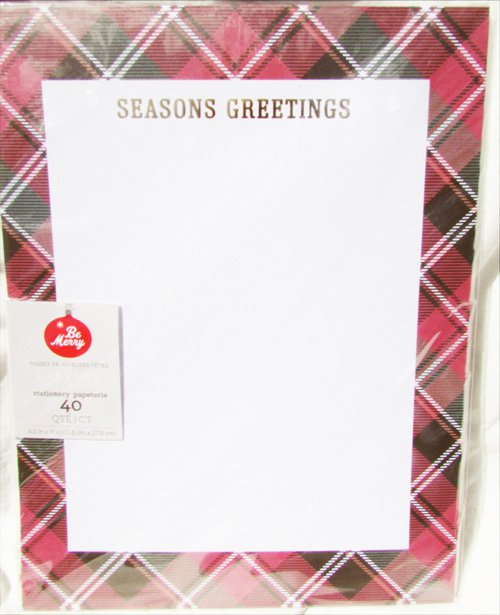 gartner-christmas-note-paper-plaid-border-40-sheet