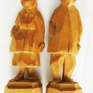 Fait a la Main Canada wood hand carved couple man woman folk art Fait a la Main Canada wood hand carved couple man woman folk art