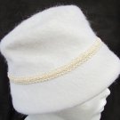 Creamy white ivory vintage had braid trim wool vintage 1960s bucket style