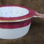 Porcelain tea bag holder and strainer & bottom maroon with gold moriage trim