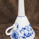 Flow Blue Onion funnel porcelain with handle vintage 5 1/2" Flow Blue Onion funnel porcelain with handle vintage 5 1/2"