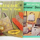 Macrame purse handbag & belt 2 craft pattern books vintage Craft Course books