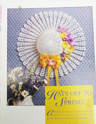 Crochet hat pattern decorative wall hanging McCall design