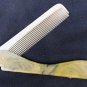 Celluloid folding comb vintage painted flowers as is small flaw for pocket purse