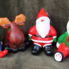Department 56 paper mache 4 ornaments Santa Deer Cat Elf & stickers
