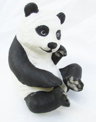 Franklin Mint Panda Pup sitting signed figurine 3 3/4" Humane Society 1989