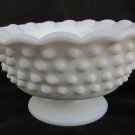 Fenton white hobnail candle holder wide or taper candle scalloped edge