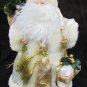 Santa Old World tree topper 14" brocade cloak faux fur trim as is
