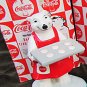 Coco Cola bear Carrying Tray Christmas Cookies figurine & box 4.5" ceramic 1997