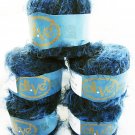 Di.Ve eyelash yarn Cipria Stampato colonial blue 5 balls total Di.Ve eyelash yarn Cipria Stampato colonial blue 5 balls total