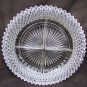 Miss America diamond Anchor Hocking divided relish serving dish 9" clear glass