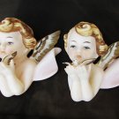 Orimco set of two porcelain angels with doves wall hangings World Creations Orimco set of two porcelain angels with doves wall hangings World Creations
