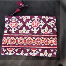 Vera Bradley zippered coin purse wallet burgundy with flowers