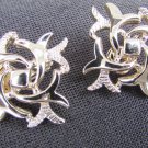 Sarah Coventry square clip earrings branch like design gold tone