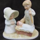 Circle of Friends Nativiy figurine Boy & Girl adoring baby Jesus HOMCO