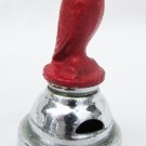 Metal pie vent bird red painted top vintage unusual
