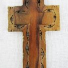 Olive wood hand carved cross made Holy Land 2 3/4" long