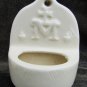 Holy Water Font cross Christian M Symbol porcelain USA 405 Made in USA