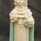 Antique Jesus Infant of Prague statue metal enamel painted Catholic