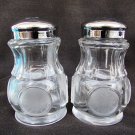 Fostoria coin salt pepper shakers with tops clear glass