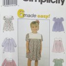 Simplicity 8065 Toddler's Dress UNCUT  sizes 2 3 4 6 variations