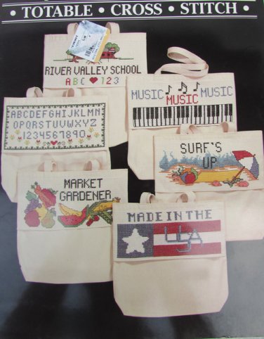 Janlynn Totable Cross stitch patterns for bags purses 6 designs