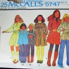 McCall 5747 girls size 12 uncut pattern dresses or tops vintage 1977