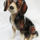 Karamos Beagle dog figurine 8 3/4" brown black cream glossy excellent shape Karamos Beagle dog figurine 8 3/4" brown black cream glossy excellent shape