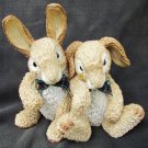Bobtails Heather & Violet rabbits bunnies figurine British Isles hand painted