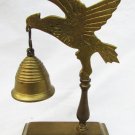 Solid brass bell bald eagle perched on stand 7" Crowning Touch design Solid brass bell bald eagle perched on stand 7" Crowning Touch design
