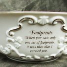 Lenox Footprints in the Sand bowl gold trim 9 1/2" cream color
