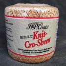 J.P. Coats Metallic Knit Cro Sheen yarn gold 100 yards full ball J.P. Coats Metallic Knit Cro Sheen yarn gold 100 yards full ball