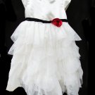Holiday Editions 3T girls dress white satin bodice ruffled tulle overskirt