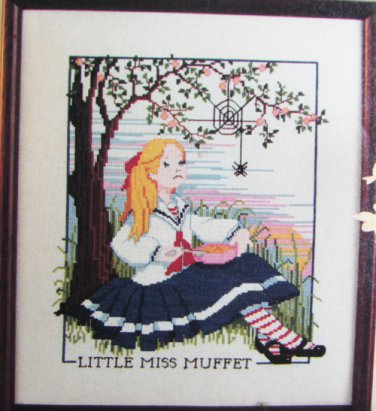 Cross stitch pattern Little Miss Muffet from Classic Cross Stitch Magazine