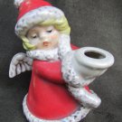Goebel angel with candle holder figurine Germany 4975 red coat some paint loss