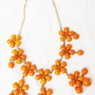 Chunky orange flower bead necklace dangle clusters vintage jewerly Chunky orange flower bead necklace dangle clusters vintage jewerly