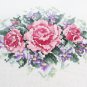 Cross stitch serving vanity tray wood completed cross stitch flowers under glass