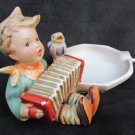 Hummel boy with accordion & bird ashtray Western Germany figurine