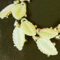 Molded plastic vintage bracelet double lemon leaves 7" gold tone