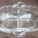 Fostoria Century 2 part divided relish vegetable nut dish side handles oval